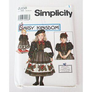 Simplicity 8358 Sewing Pattern Girls Party Dress & Matching Doll Dress Size 7 8